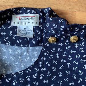 ANCHOR Suit Talbots Vtg 2Pc Nautical Navy